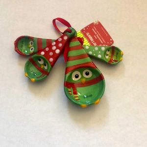 Pier One Hand painted owl ceramic measuring spoon set